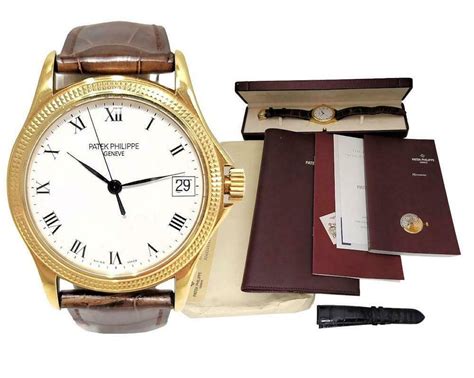 patek philippe geneve leather strap